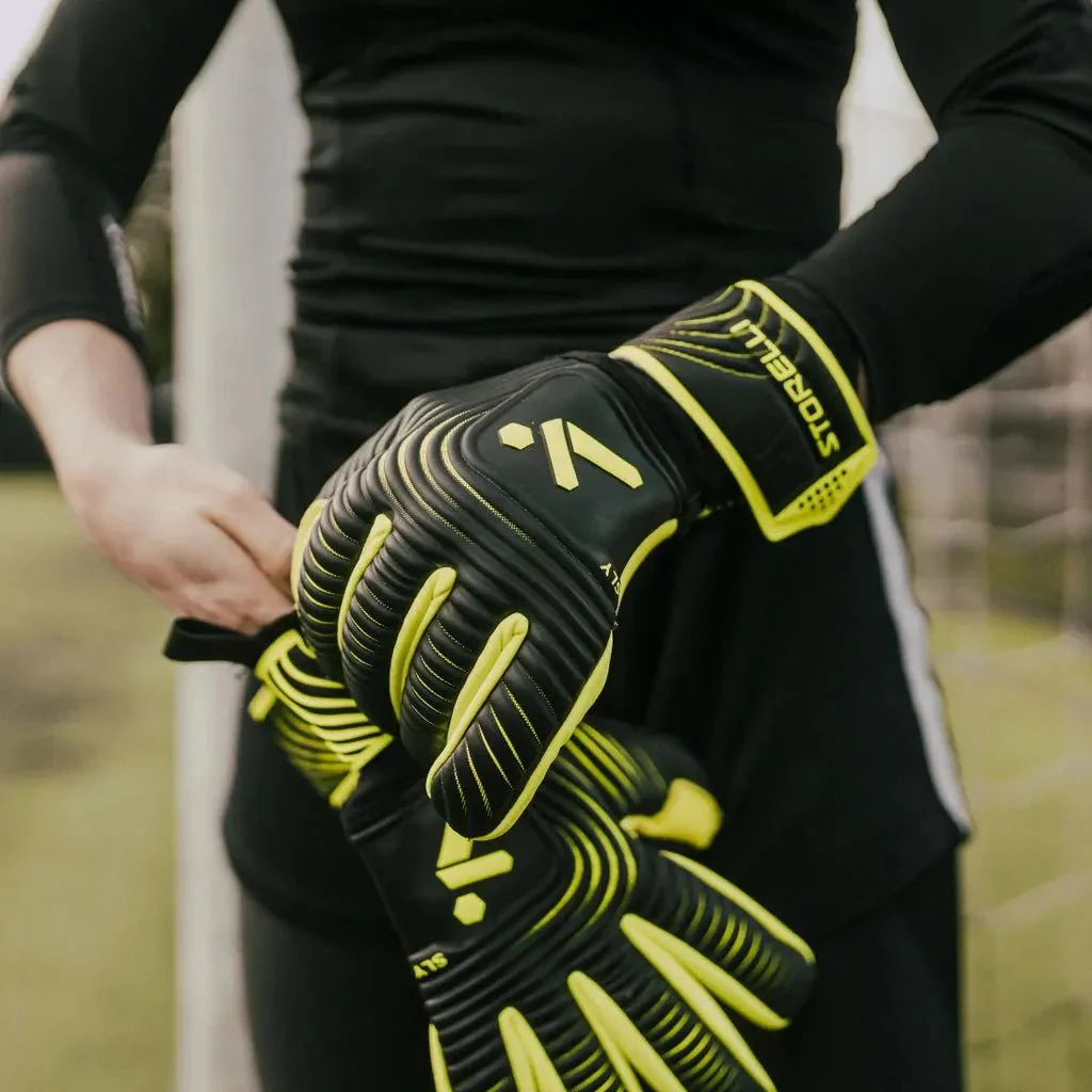 Storelli Silencer Sly Glove with Spine - Black-Yellow - Image 4