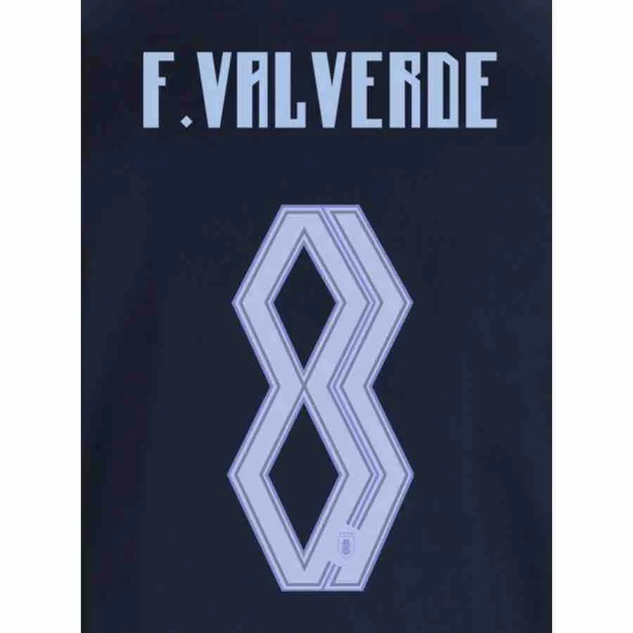 Uruguay 2026- Away F.VALVERDE #8 Jersey Name Set