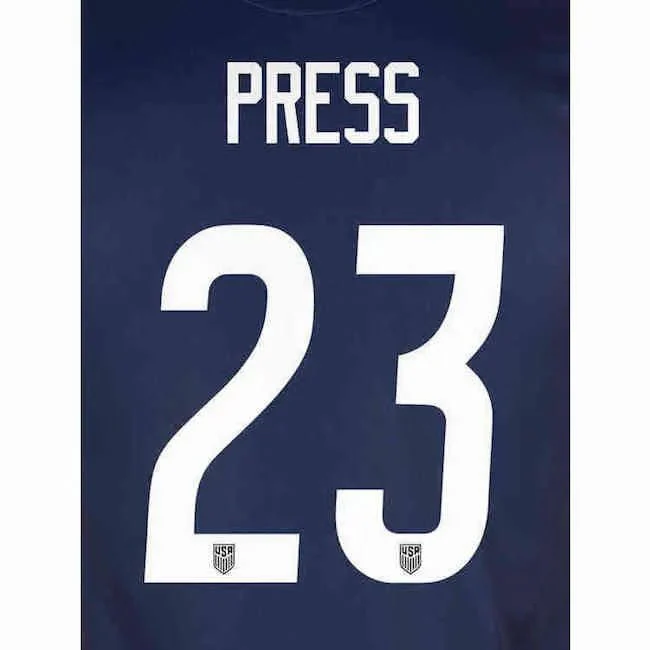 USWNT 2020/21 Away  Press #23 Jersey Name Set