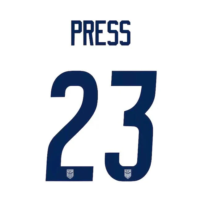 USWNT 2020/21 Home  Press #23 Jersey Name Set